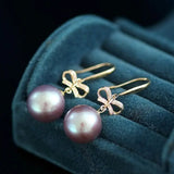 11-12mm Natural High Luster Pink Purple Pearl Earrings 18k Solid Yellow Gold Pearl Earrings, Pink Pearl Earrings, Gift Idea, Gift for Mom Etsy