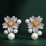 High Luster Akoya Pearl Earrings - Silver 925 Sakura Flower Design Etsy