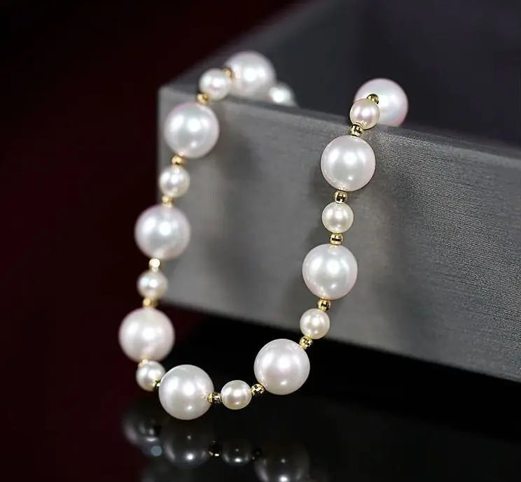 High Luster Akoya Pearl Strand 18K Bracelets - 18K Yellow Gold Etsy