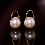 AAA+ 13mm Freshwater Pearl Earrings - 18K Yellow Gold Etsy