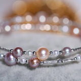 3-6.5mm Natural Colorful High Luster Pearl Beaded Bracelets, S925 Bracelets Akoya Pearl, Golden Pearl Bracelets Etsy