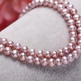 5A+ High Luster Pink Purple Pearl Handmade Silver 925 Beaded Pearl Necklace, Freshwater Pearl Choker, Pink Pearl, Beaded Choker, Gift Idea - LaCorserArtJewelry