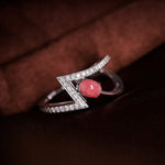 Chevron Conch Pearl  Diamond Engagement Ring - 18K White Gold Etsy