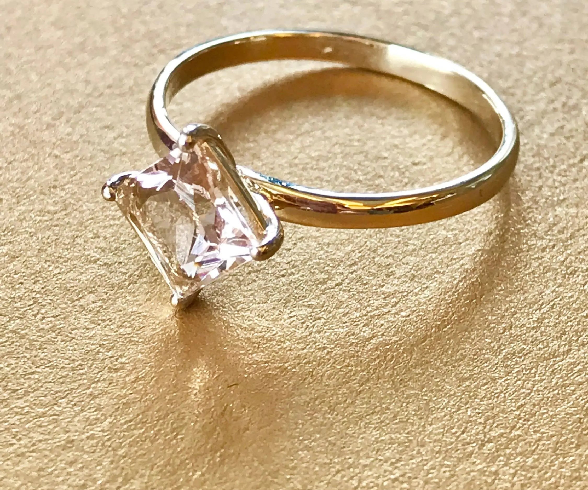 丨Special Offer丨 Natural Morganite Cocktail 14k Solid Yellow Gold Ring, Pink Princess, Handmade Cocktail Ring Etsy