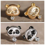 Cute Doggy Carved 18K Solid Gold Diamonds Earring Bracelet, Animal Idea Jewerly Gift Idea Etsy