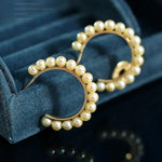 18k Solid Yellow Gold Golden Akoya Pearl Earrings, Golden Beaded Pearl Hoop Earrings Etsy