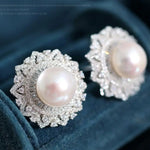 12mm Natural High Luster White Pearl 925 Silver White Pearl Earrings, Gift Idea, Cluster Earrings, Anniversary Gift Idea, Gift for Mom Etsy