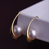 5A+ Akoya Pearl Handmade 18K Solid Yellow Gold Akoya Pearl Earrings, Seawater Pearl, Gift for Her, Anniversary Gift, Gift Idea Etsy