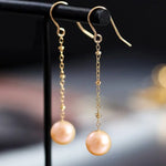 9mm High Luster Pearl Nude Color 18K Gold Filled Earrings Etsy