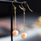 9mm High Luster Pearl Nude Color 18K Gold Filled Earrings Etsy