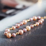 Mixed Colors Pearl 14k Gold Filled Beaded Pearl Bracelets, Natural Nude Colors Pearl Bracelets Etsy