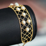 4-5mm Natural Japan Akoya Pearl Bracelets 18k Solid Yellow Gold High Luster White Pink Pearl Lace Bracelets, Anniversary Gift Idea Etsy