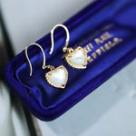 Natural Pearl  Diamond Heart Earrings - 14K Yellow Gold Vermeil Etsy