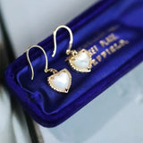 Natural Pearl  Diamond Heart Earrings - 14K Yellow Gold Vermeil Etsy