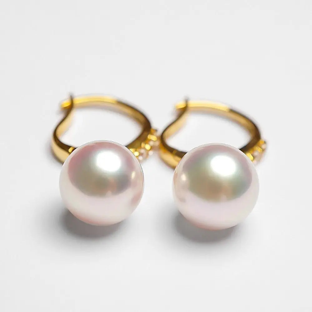 AAA+ Akoya Pearl 18K Gold Akoya Pearl Earrings Etsy