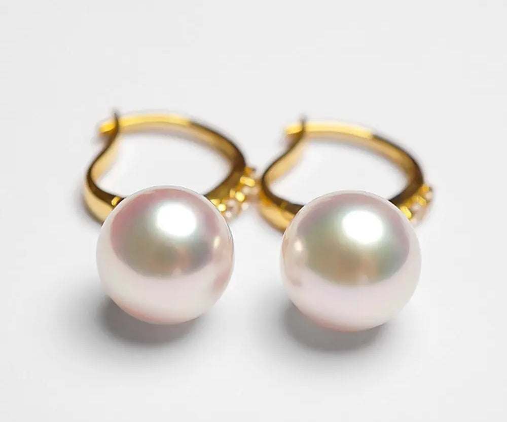 AAA+ Akoya Pearl 18K Gold Akoya Pearl Earrings Etsy