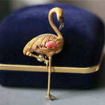 Crane Queen Conch Pearl & Pink Sapphire White Diamond 18k Solid Yellow Gold Brooch, Natural Queen Conch Pearl, Fine Jewelry Etsy
