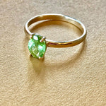 丨Special Offer丨Natural Morganite Cocktail 14k Solid Yellow Ring - Green Oval, Handmade, Solitaire Rings, Cocktail Ring Etsy