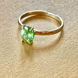 丨Special Offer丨Natural Morganite Cocktail 14k Solid Yellow Ring - Green Oval, Handmade, Solitaire Rings, Cocktail Ring Etsy