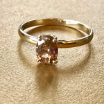 丨Special Offer丨Natural Morganite Cocktail 14k Solid Yellow Gold Ring - Toffee - Brown Oval, Solitaire Rings, Cocktail Ring, Stackable Rings Etsy