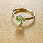 丨Special Offer丨Natural Green Morganite Cocktail 14k Solid Yellow Gold Ring, Green Triangle Etsy