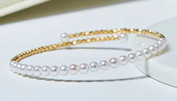 Very Rare Akoya Baby Pearls Bracelet, Japan Pearls, Champagne & White Pink Pearls Beads, Beaded Bracelets, Anniversary Gift Idea for Her Etsy