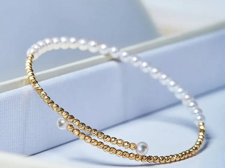 Very Rare Akoya Baby Pearls Bracelet, Japan Pearls, Champagne & White Pink Pearls Beads, Beaded Bracelets, Anniversary Gift Idea for Her Etsy