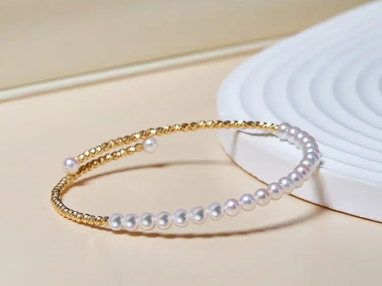 Very Rare Akoya Baby Pearls Bracelet, Japan Pearls, Champagne & White Pink Pearls Beads, Beaded Bracelets, Anniversary Gift Idea for Her Etsy