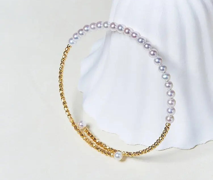 Very Rare Akoya Baby Pearls Bracelet, Japan Pearls, Champagne & White Pink Pearls Beads, Beaded Bracelets, Anniversary Gift Idea for Her Etsy