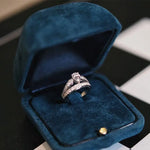 Navy Blue Velvet Ring Box Handmade from Japan | Engagement & Wedding Set Elegant Keepsake Box | Bridal Photo Etsy