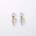Natural Akoya Baby Champagne Pearl Earrings, 18k Solid Yellow Gold Handmade Stud Earrings, Anniversary Gift Idea, Gift for Her Etsy