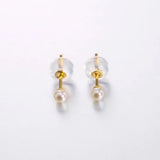 Natural Akoya Baby Champagne Pearl Earrings, 18k Solid Yellow Gold Handmade Stud Earrings, Anniversary Gift Idea, Gift for Her Etsy