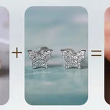 Natural Japan Akoya Pearl Butterfly Diamonds Earrings, Platinum 950 Earrings, Intense Luster White Pink Tone Pearl, Perfectly Round Pearls Etsy