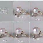 Natural Japan Akoya Pearl Butterfly Diamonds Earrings, Platinum 950 Earrings, Intense Luster White Pink Tone Pearl, Perfectly Round Pearls Etsy