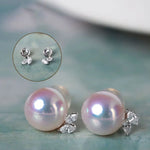Natural Japan Akoya Pearl Butterfly Diamonds Earrings, Platinum 950 Earrings, Intense Luster White Pink Tone Pearl, Perfectly Round Pearls Etsy