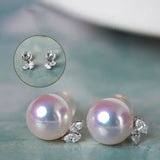 Natural Japan Akoya Pearl Butterfly Diamonds Earrings, Platinum 950 Earrings, Intense Luster White Pink Tone Pearl, Perfectly Round Pearls Etsy