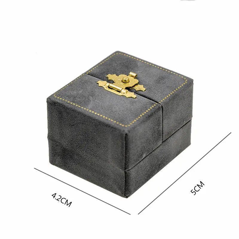 Luxury Velvet Grey Ring Box - Exquisite Keepsake Proposal Box Etsy